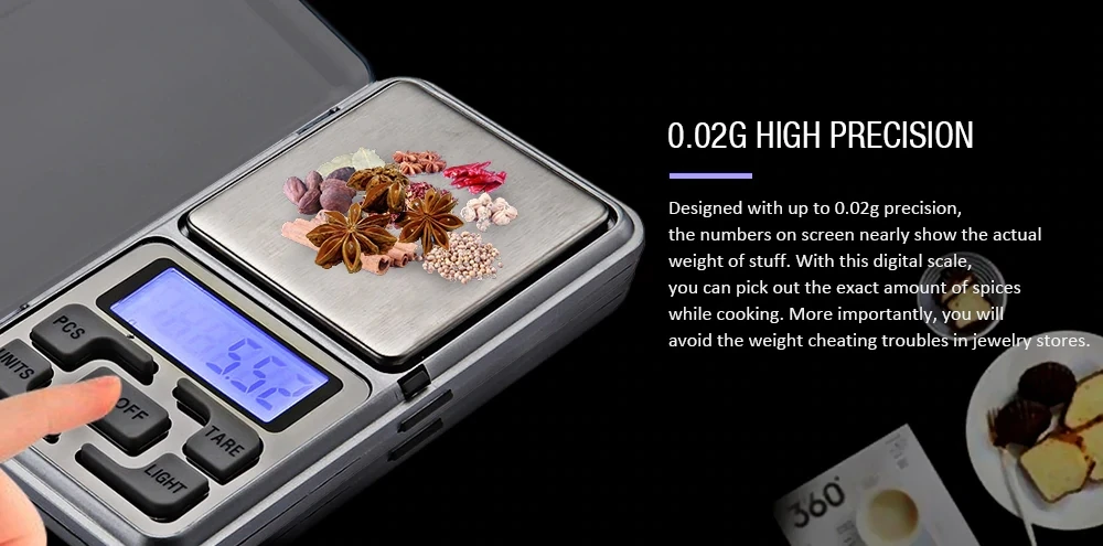 Digitale Schaal Mini Hoge Precisie LED Digitale Pocket Schaal Goud Zilver Diamant Sieraden Steen Meten Gereedschap Balans (500g/0.1g