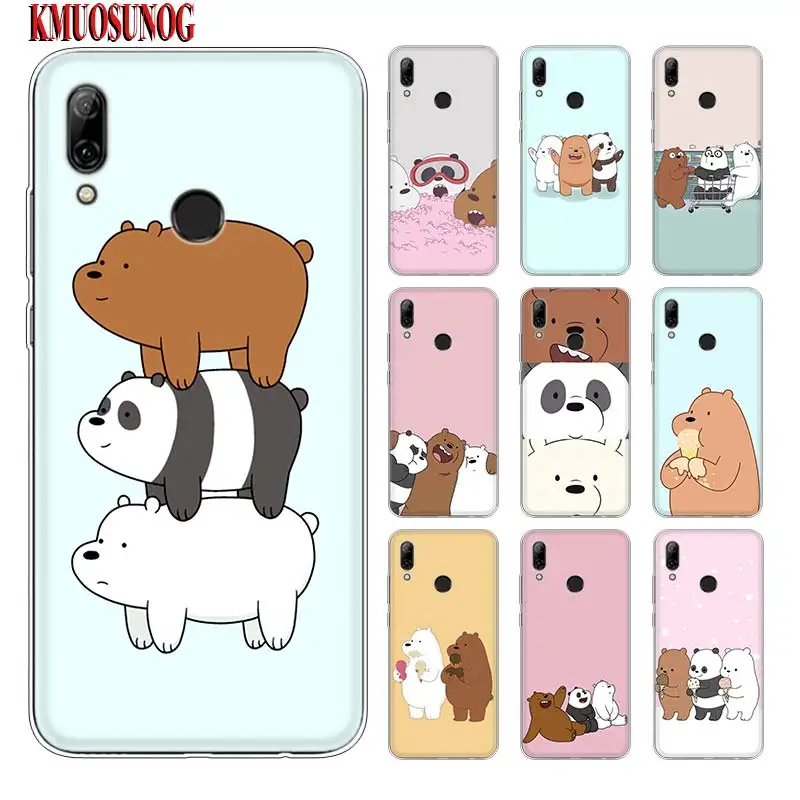 

Silicone Phone Case we bare bears for huawei P30 Lite P Smart Honor 7A 8 8A 8C 8X 10i Y5 Y6 Y7 Y9 Pro 2019 2018 2017