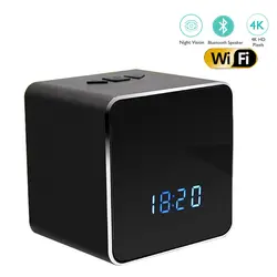 YSA 1080 P H.264 Беспроводной Wi-Fi настольные часы Портативный мини IP Камера обнаружения движения сигнализации Ночное видение Bluetooth Динамик SD карты