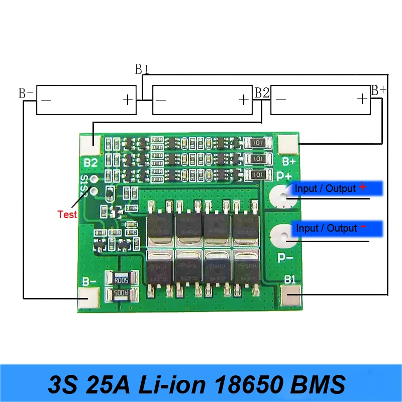 3S 25A для отвертки Li-Ion 18650 BMS PCM плата защиты батареи BMS PCM с балансом для литий-ионного аккумулятора модуль JY