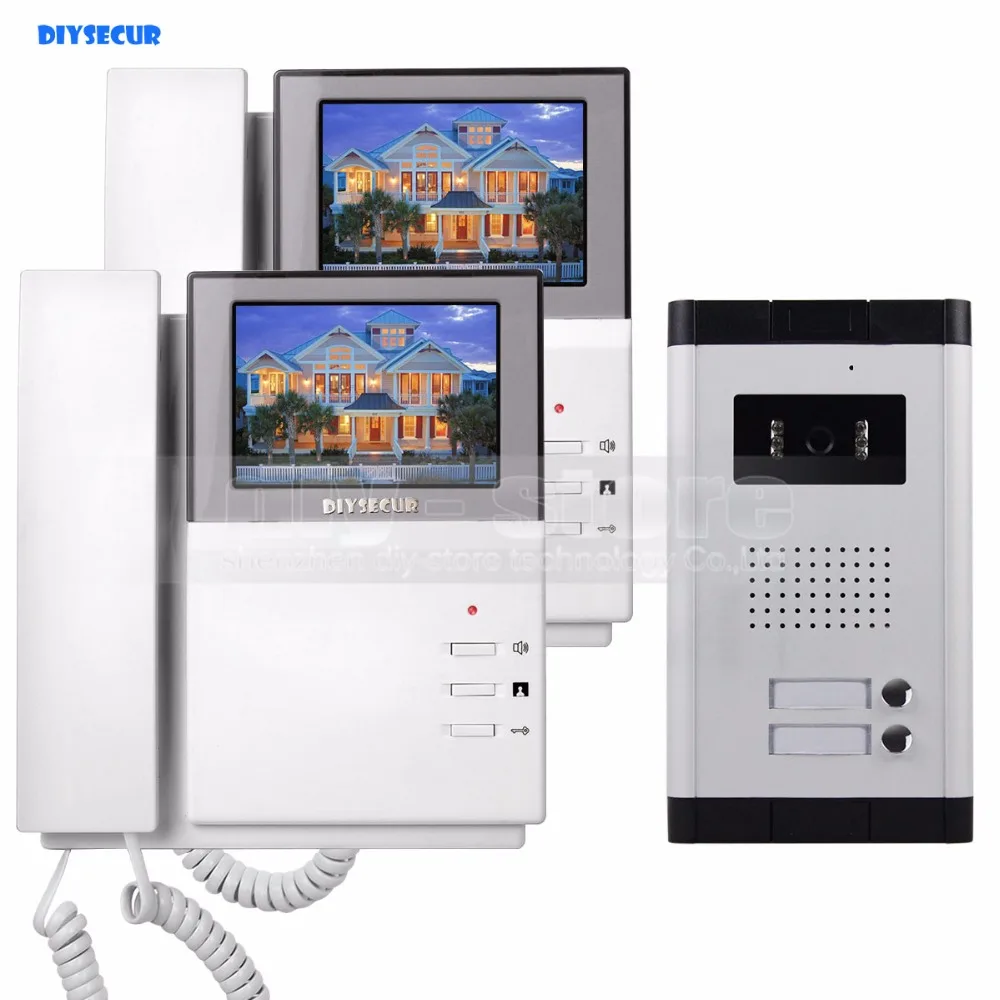 DIYSECUR 4.3" Apartment Video Door Phone Video Intercom