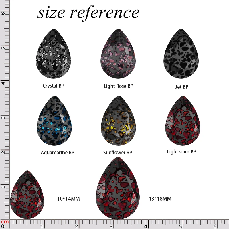 Fancy Patina Teardrop Rhinestones Glass Decorations Perfect Quality Crystal Rhinestones For Dress Decorations Garment Applique