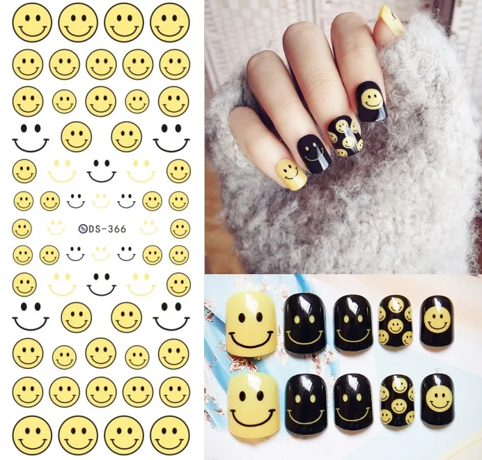 Дизайн Rocooart DS306 переводные наклейки для ногтей с водой Harajuku Element Line Figures Nail Wrap sticker Tips Manicura nail Decal - Цвет: DS366