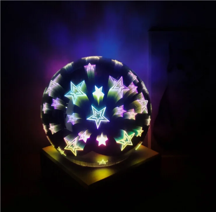 Волшебный шар, цветной стеклянный шар, лампа, 3d, звездное небо, ночник, светильник USB, для детей, для спальни, украшение, рождественский светильник, подарки - Цвет: Starry sky