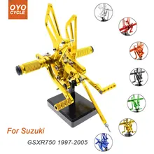 For Suzuki GSX-R750 1997-2005 Motorcycle Rear Set Accessories CNC Adjustable Rearset Foot Pegs GSXR750 Foot Rests Footpegs цена For Suzuki GSX-R750 1997-2005 Motorcycle Rear Set Accessories CNC Adjustable Rearset Foot Pegs GSXR750 Foot Rests Footpegs цены онлайн