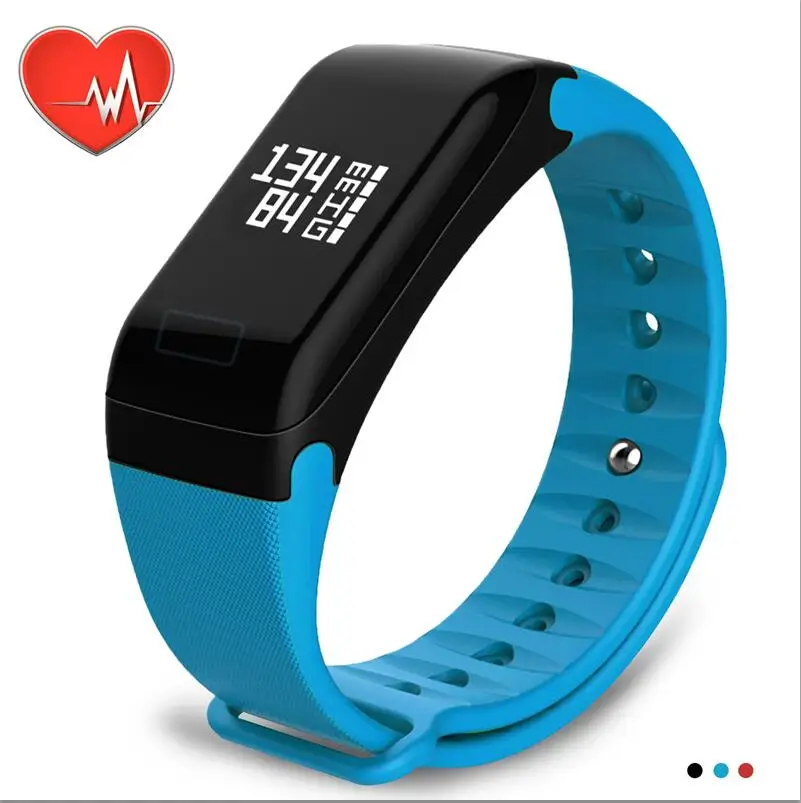 F1 смарт-браслет, кровяное кислородное кровяное давление, часы, фитнес-спортивный браслет, монитор сердечного ритма, напоминание о звонках/SMS для xiaomi iphone - Цвет: F1 blue