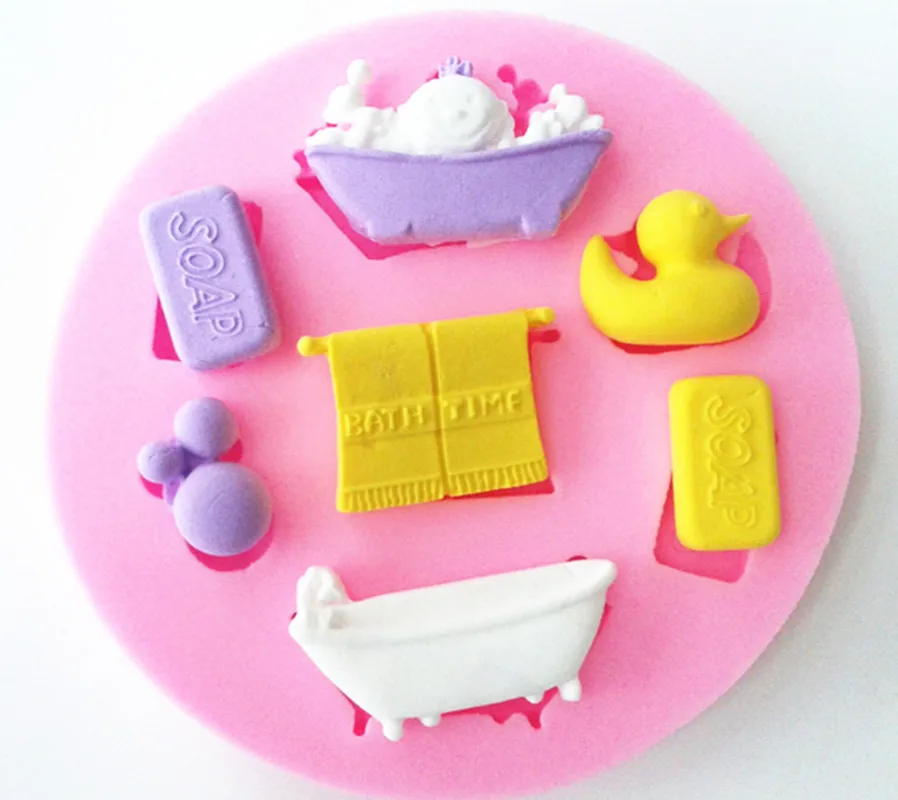 Design 810 Baby Bathing Toys Silicone Mold,Sugar Mold, Chocolate Mold