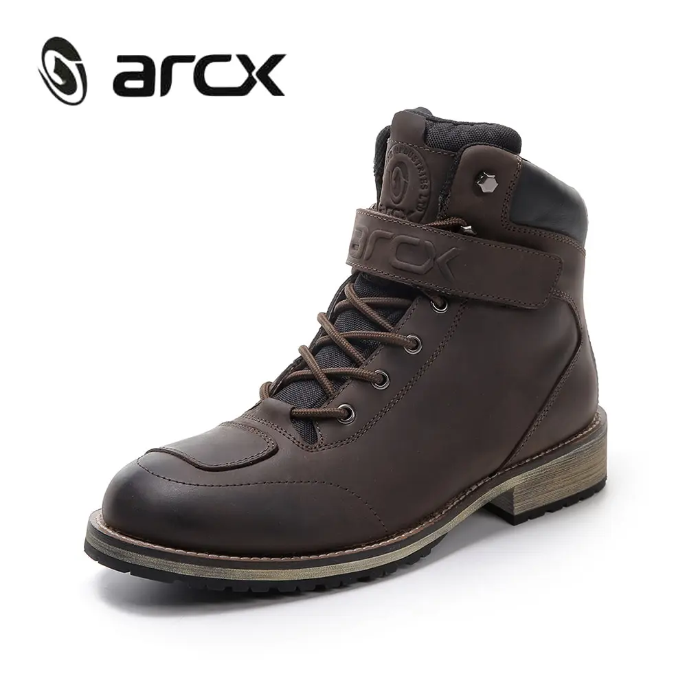 Botas de hombre para Moto ARCX, de cuero resistentes al agua, calzado para Moto, botas de viaje, zapatos para motocicleta, botines Vintage L60594 - AliExpress Automóviles y motocicletas