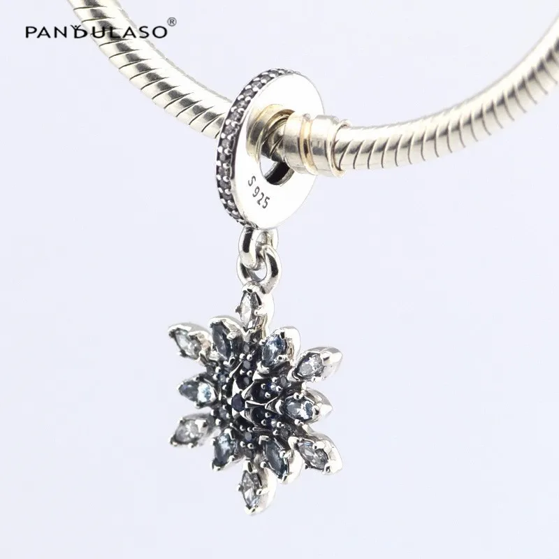 

Snowflake Colorful Crystal Charms for Jewelry Making Winter Floating Pendant Silver 925 Jewelry Fit DIY Charm Bracelet