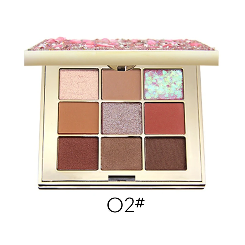 

Diamond Glitter Metallic Natural Eyeshadow Palette Makeup Cosmetics 9 Color Creamy Pigmented Professional Shadow Kit