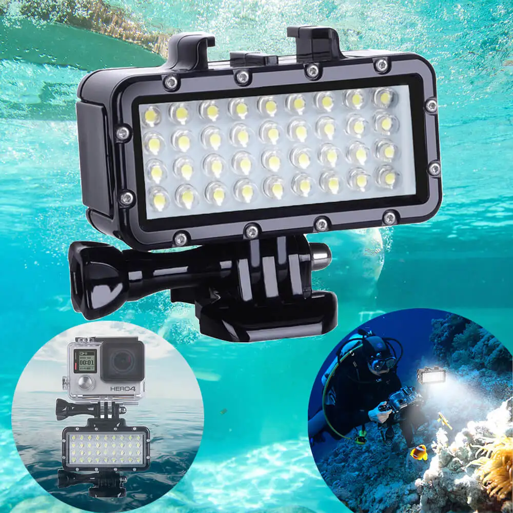 

Waterproof LED Light For DSLR Camera Continuous Lighting Diving Light W/ Accessories For Go Pro Hero 4 5 Fusion Yi 4K Lite sjcam