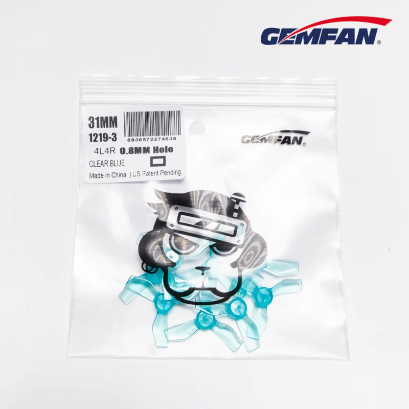4 пары GEMFAN 1219 31 мм 0,8 мм 1,0 мм отверстие 3 Лопасти пропеллер PC реквизит CW CCW Для 0703-1103 RC Дрон FPV гоночный Дрон