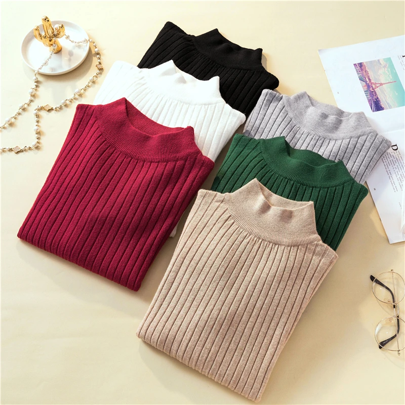 

Faux Cashmere Turtleneck Sweater Women Winter Clothes 2019 Elasticity Slim Basic Knitted Pull Femme Jumper Long Sleeve Pullover