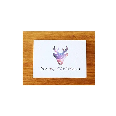 1 шт Счастливого Рождества красочные туманности x-рождество счастливого Нового года бумажные поздравительные открытки праздничные Пригласительные открытки вечерние принадлежности - Цвет: elk head