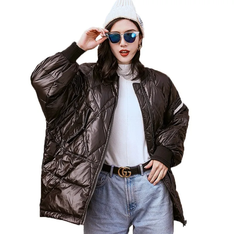 

Harajuku Streetwear Winter Jacket Women White Duck Down Outerwear Vintage Warm Thicker Baseball Clothes Casual Coat Female QH292