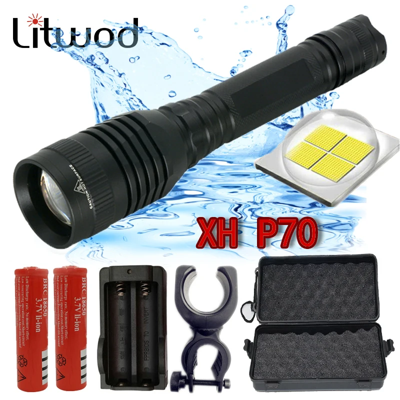 Litwod Z20 XHP50& XHP 70 масштабируемый светодиодный тактический фонарь для 18650 батарей алюминиевый фонарь для самообороны