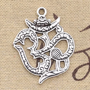 

6pcs Charms Yoga Om 38x30mm Antique Silver Color Plated Pendants Making DIY Handmade Tibetan Silver Color Jewelry