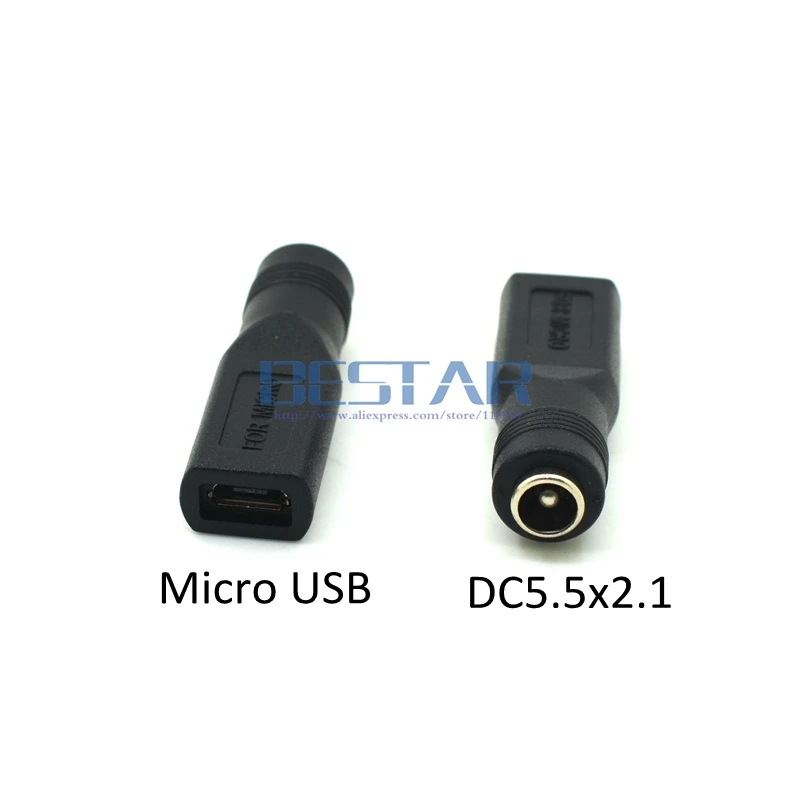 

5V DC 5.5x2.1 mm Power Jack To Micro USB 2.0 Female DC 5.5*2.1 5.5 x 2.1 mm 5.5x2.1mm 5.5mm / 2.1mm Power Connector Adapter