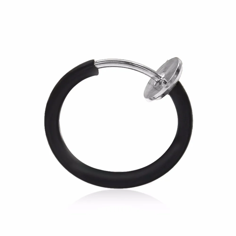 Punk Golden Silver Plated Black White Piercing Little Hoop Women Stud