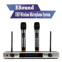 ESound! 2 канала цельный Металлический Ручной беспроводной микрофон система для семьи KTV микрофон UHF 600-700 МГц 2 беспроводные микрофон