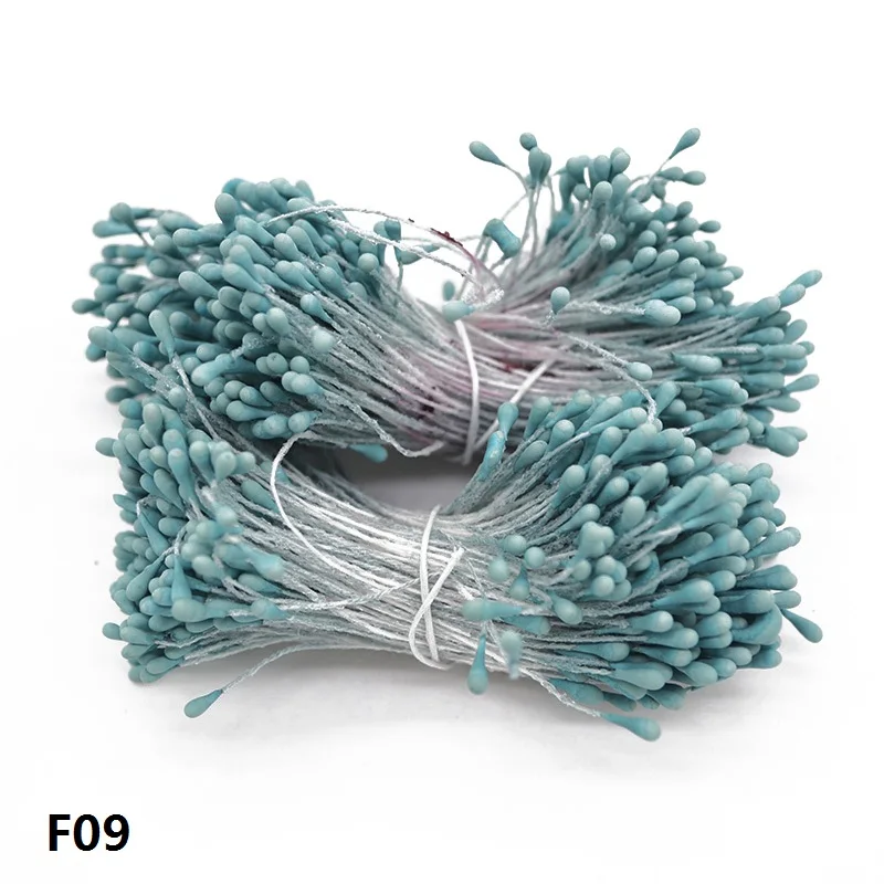 400 шт 1,5 мм мини Двойные головки тычинки ручной работы Искусственные цветы Pistil для свадебной вечеринки украшения дома сделай сам скрапбук ремесло - Цвет: F09