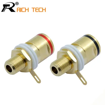 

1pair High quality Copper Gold plated Connector Speaker banana plug BINDING POST terminal banana socket for Speaker Amplifier