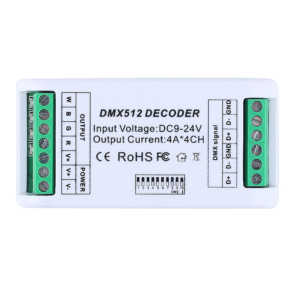 Контроллер светодиодной ленты 4CH мини DMX 512 декодер RGB контроллер консоль использование декоративное освещение Домашнее освещение диммер DC12V-24V