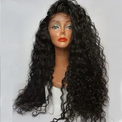 Simbeauty Свободные Вьющиеся 360 человеческие волосы с кружевом спереди Wigs-Glueless130 % плотность перуанские парики Реми с волосами младенца для