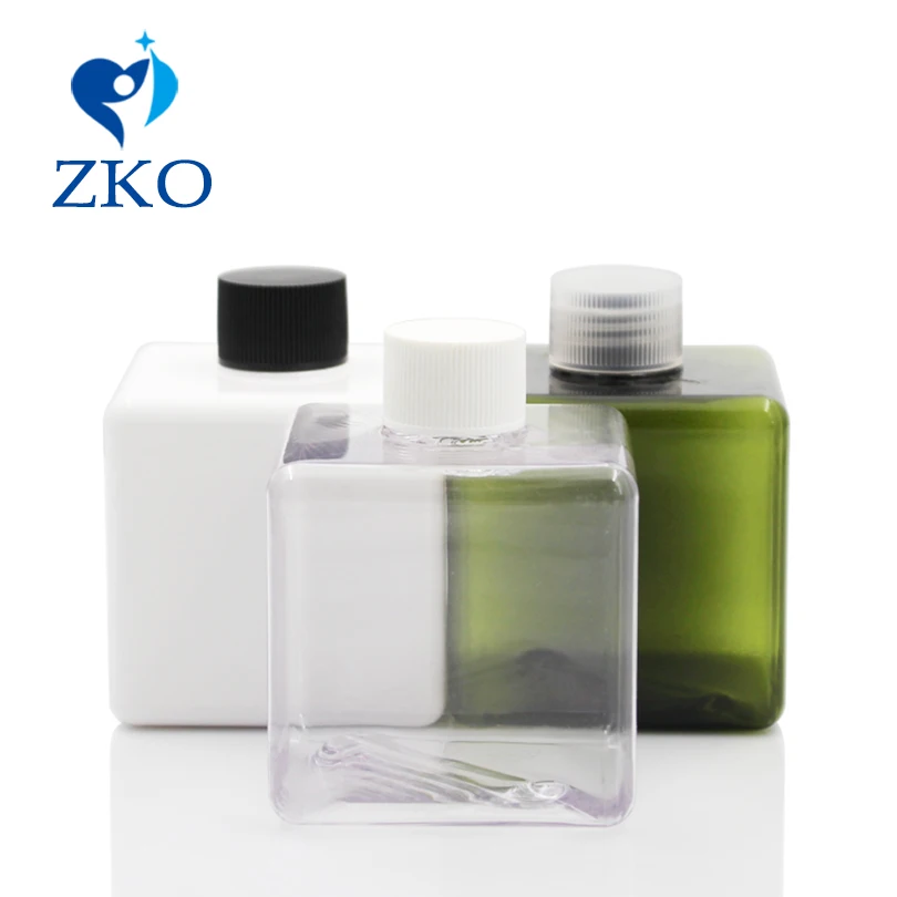 

1 pcs free shipping 250ml square shape PETG bottle flip top cap for plastic cosmetic packaging bottle Cosmetics bottle