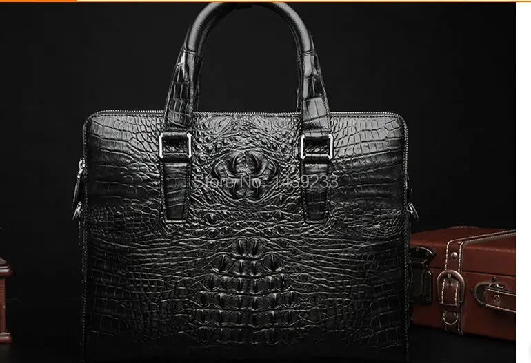 100% подлинные крокодиловой кожи портфель мужчины сумку для ноутбука роскошные мужчины деловая сумка из кожи крокодила