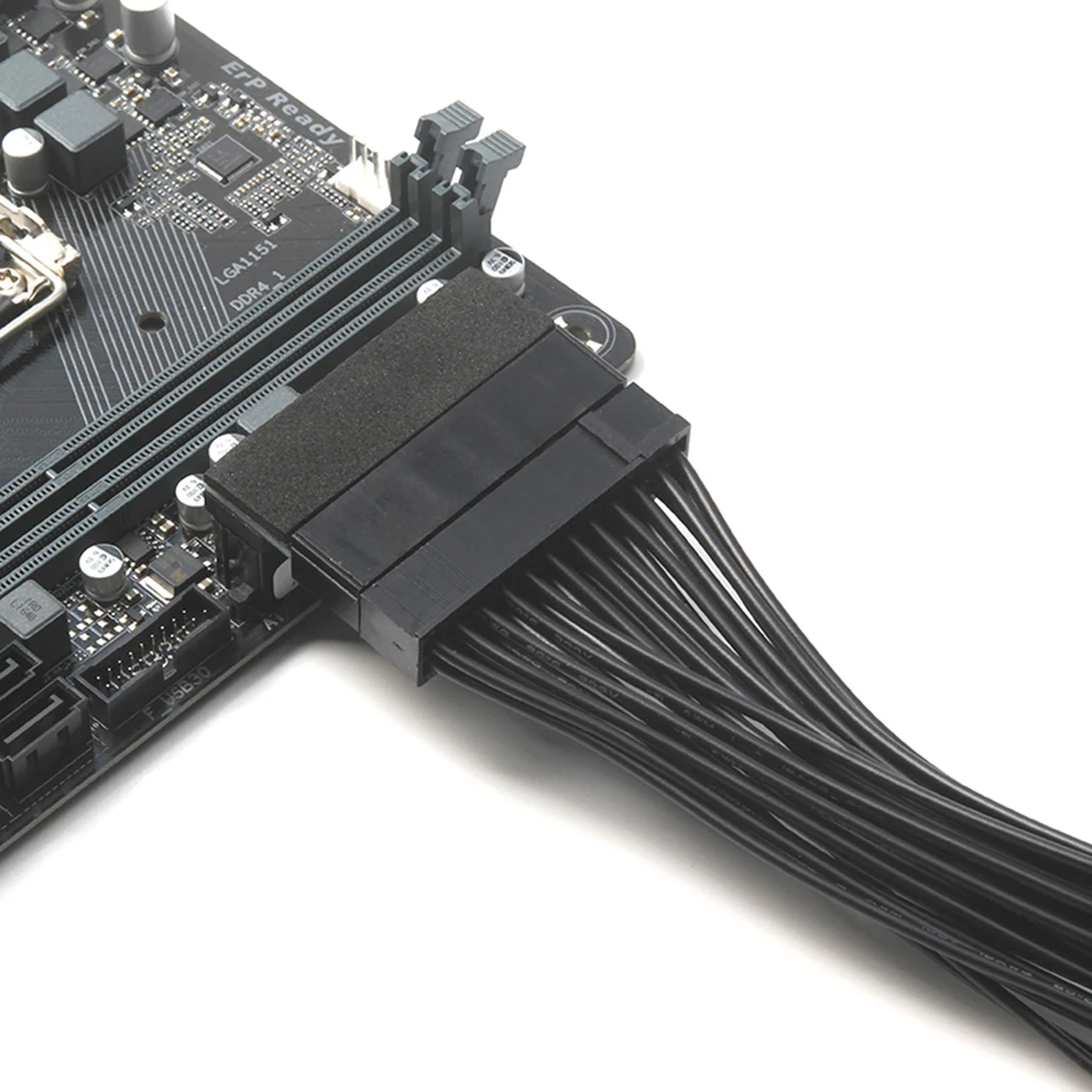 ATX 24Pin Female to 24pin Male Right Angle Power Supply Adapter for Desktop 
