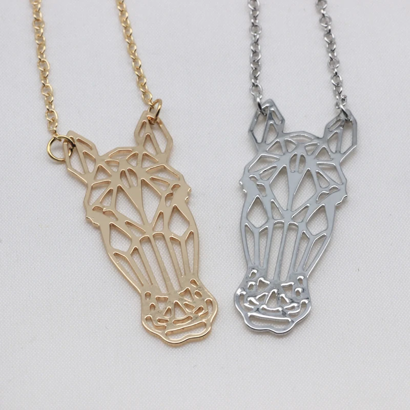 2018 New Origami Charm Horse Necklace Women Copper Jewelry Accept Drop Shipping YP6429
