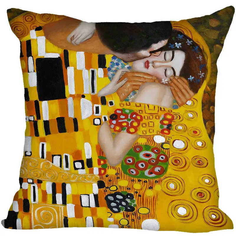 

New Arrival Gustav Klimt Square Pillowcases zipper Custom Pillow Case More Size Custom your image gift