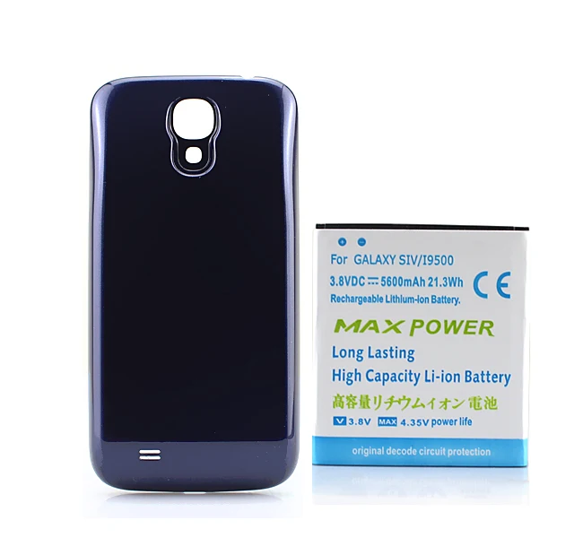 Универсальный Синий Расширенный резервный более толстый аккумулятор 5600 мАч с задней крышкой для samsung Galaxy S4 SIV i9500