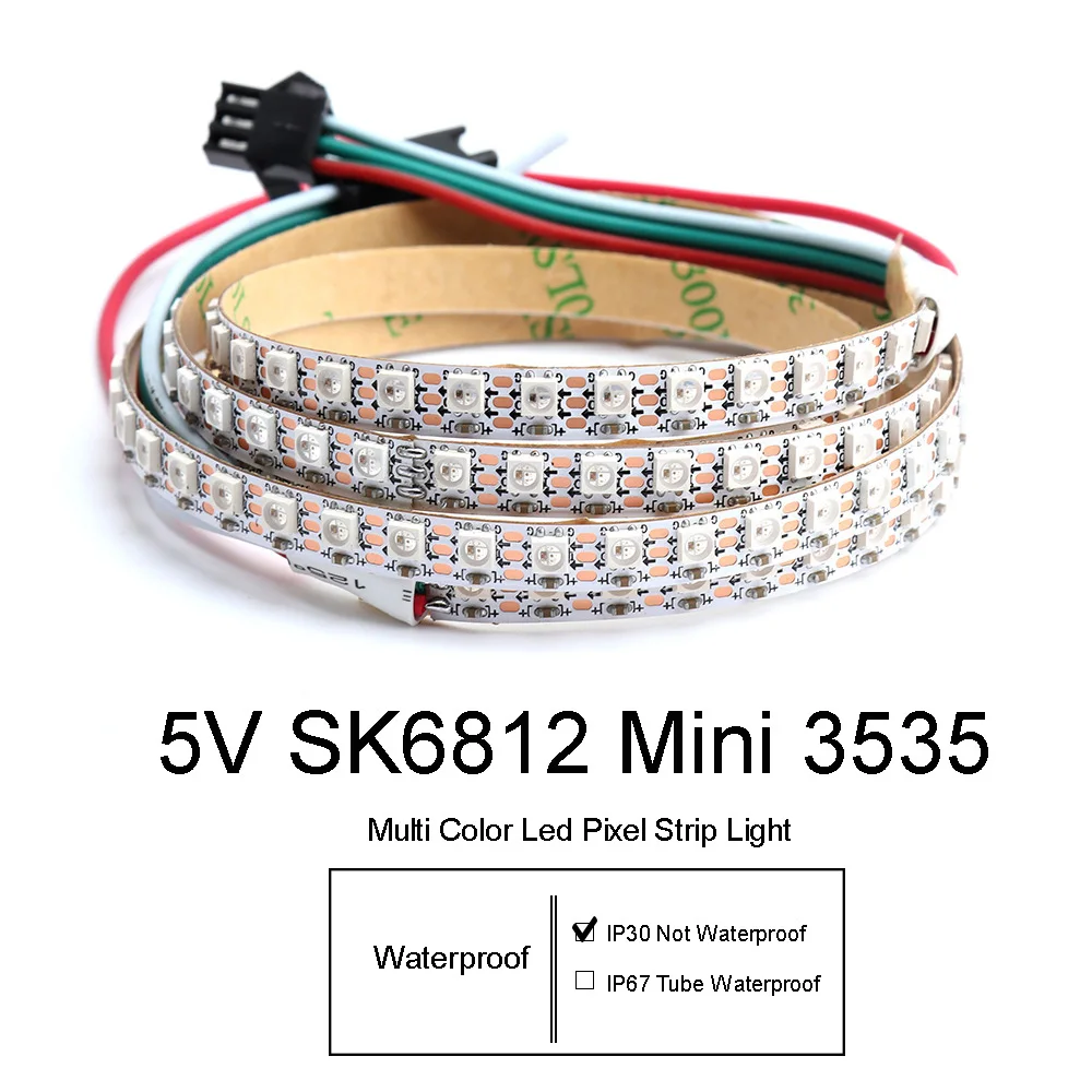 5 в постоянного тока SK6812 MINI 3535 144 светодиодов/м 7 мм 1 м 2 PC Адресуемая светодиодная