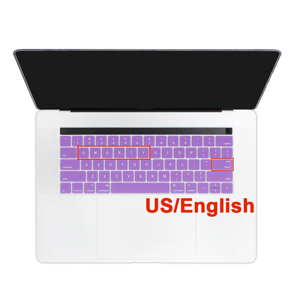 Американские английские крышки для ключей, мягкие силиконовые резиновые крышки для клавиатуры для Macbook Pro 13 15 Touch Bar A1706 A1989 A1707 A1990