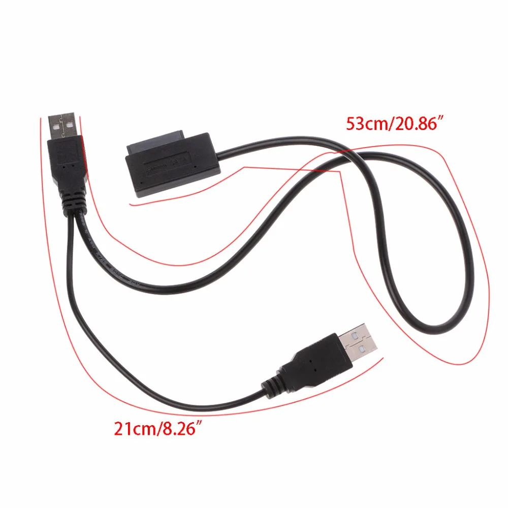 Кабель адаптер SATA с USB 2 0 Type A на 13pin (7 + 6) Внешнее питание для CD ROM|sata adapter cable|adapter cableusb