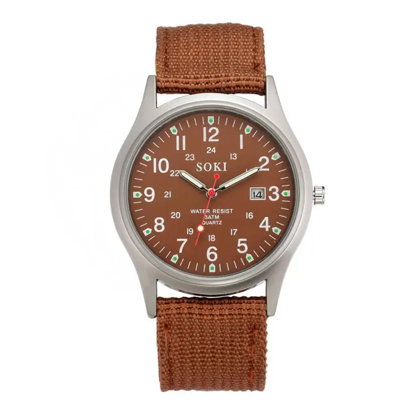 SOKI модные повседневные мужские кварцевые наручные часы водонепроницаемые часы военные часы wo мужские роскошные кожаные Heren horloge#17