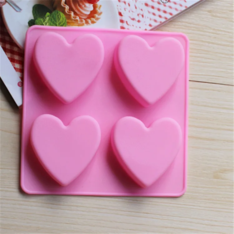 

Wholesale 4 even lover shaped silicone cake tools mold DIY chocolate exquisite handmade soap soap stereo model