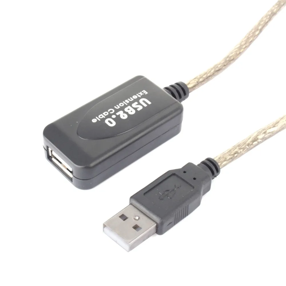 USB 2,0 Удлинительный кабель 20 м/15 м/10 м/5 м Мужской к женскому активному ретранслятору удлинитель кабель Шнур USB адаптер для ноутбука ПК