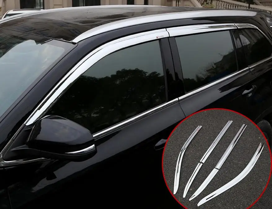 

ABS Chrome plastic Window Visor Vent Shades Sun Rain Guard 4pcs for Toyota Highlander 2015 2016 2014