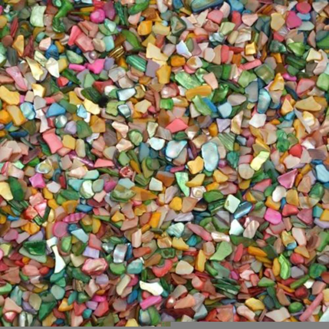 100g DIY New Glass  Mosaic Tiles Multicolor Crystal Translucent Shell Fragments