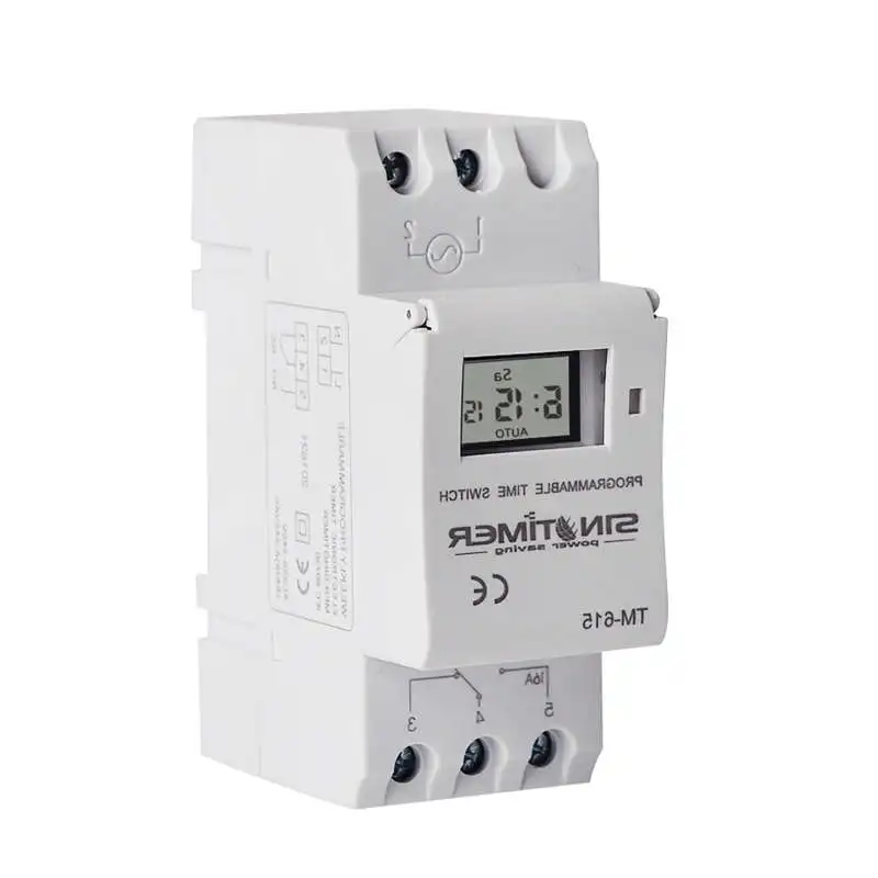 

Sinotimer Tm-615H-30A Electronic Weekly 7 Days Programmable Digital Time Switch Relay Timer Control Ac 220V 30A Din Rail Mount