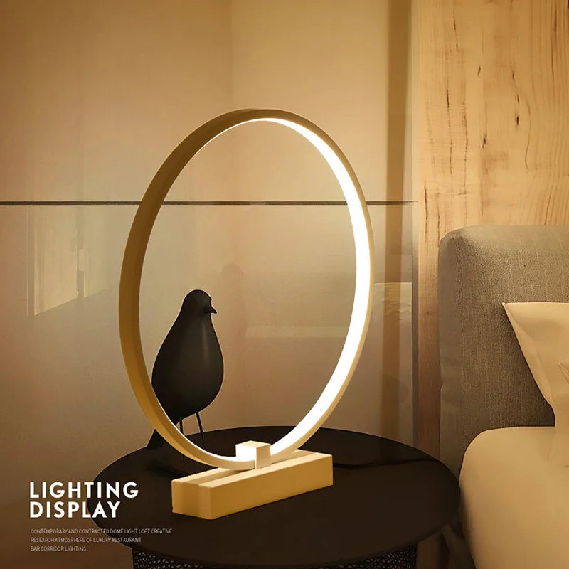 

Eye Protection Light Table Lamp Stepless Dimmable Brightness Adjustable Lamp Desk Round Table Decoration Light