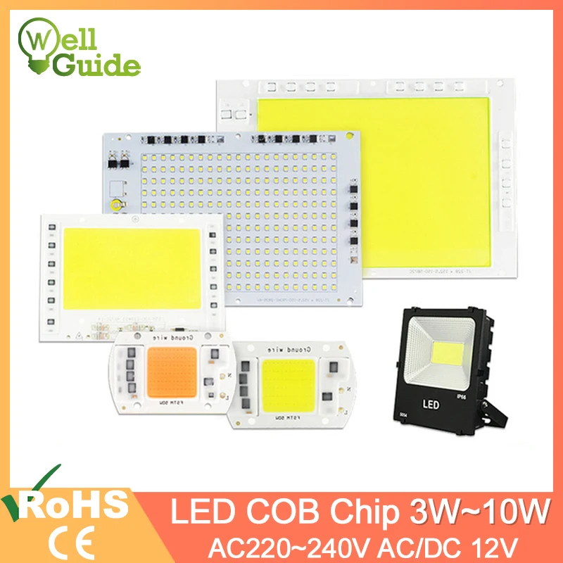 

5W~100W AC 220V Integrated COB LED Lamp Chip 50W 30W 20W 10W Smart IC Driver High Lumens For DIY Floodlight Spotlight