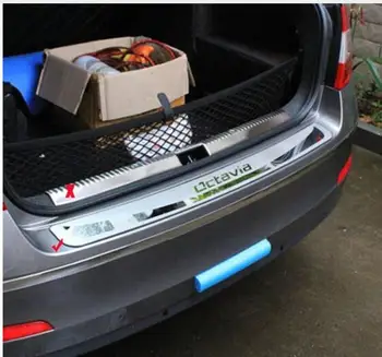 

For Skoda Octavia 2014 -2018 A7 Stainless Steel Rear Trunk Bumper Protector Rear Scuff Plate Rear Door Sill