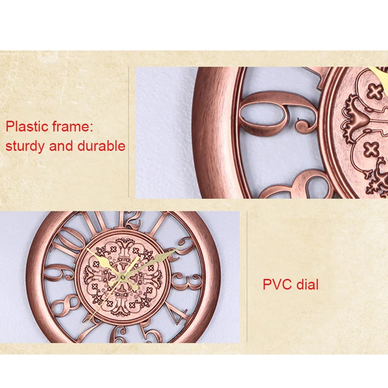 Новые 3D круглые Ретро Винтажные римские полые большие настенные часы Домашние украшения для комнаты