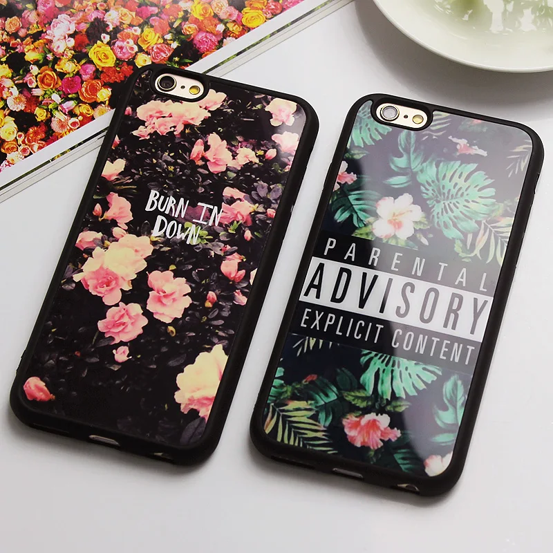 Hot Roses Flowers Mirror Case For iphone 6 6s Plus SE 5 5s Funda Girls Silicon TPU Soft Back Cover Case For iphone 6 6s Carcasa