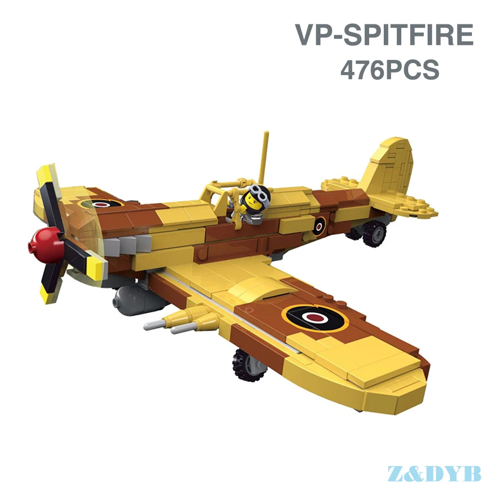 476 шт. Spitfire WW2 Fighter P51 BF109 военное оружие самолет армейский замок Модель - Фото №1