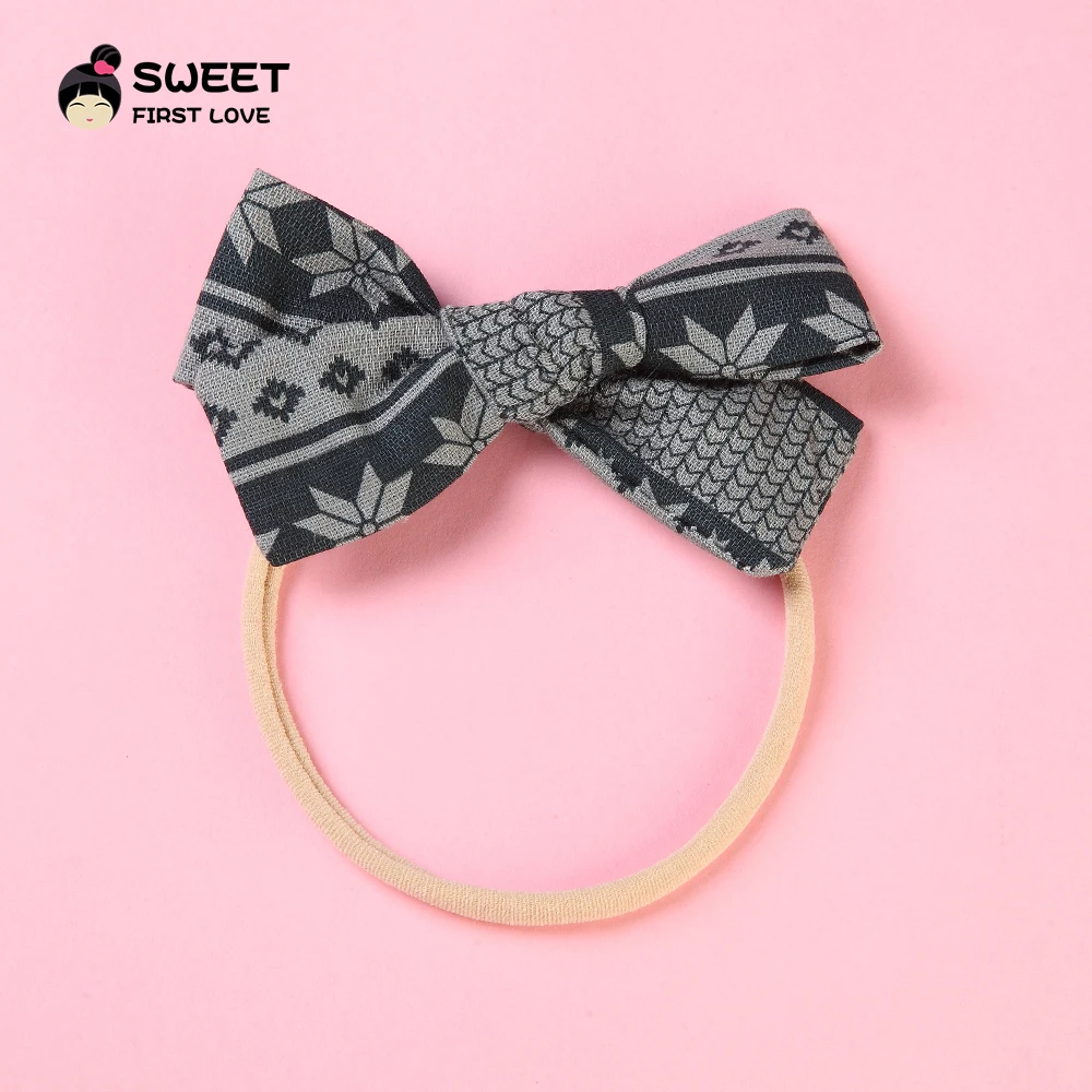 

1PCS Lovely Print Geometric Bow headbands Girls Elastic Nylon Headband Children Hair Accessories Soft Head Band Headbands